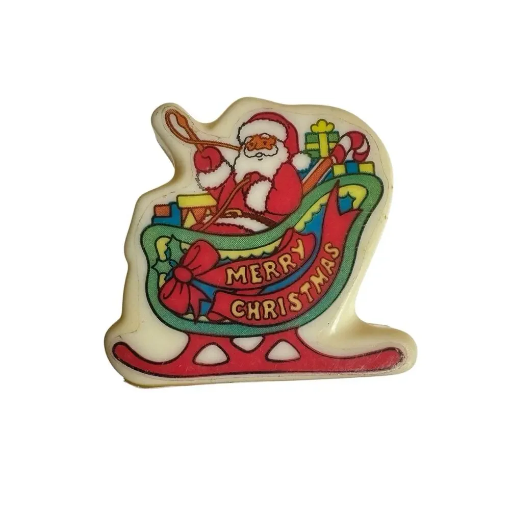 Kitschy Plastic Reindeer And‎ Santa Sleigh Light Covers Vintage Christmas 8 Pc